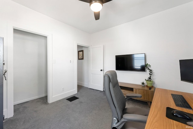 4230 Tacoma Ave, Fort Wayne, IN 46807 - carpeted office space featuring a ceiling fan and baseboards