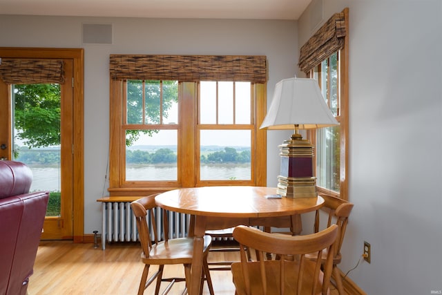 209 S 2nd St, Rockport, IN 47635 - dining room with light wood-style floors and radiator