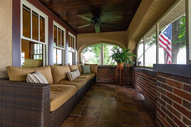 209 S 2nd St, Rockport, IN 47635 - sunroom with ceiling fan and an outdoor hangout area