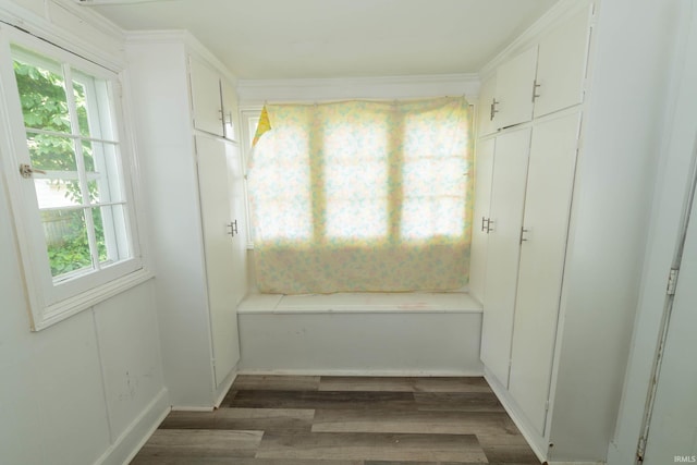 1722 Nash St, South Bend, IN 46613 - unfurnished dining area featuring wood finished floors and ornamental molding