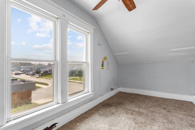 906 S Union St, Kokomo, IN 46901 - bonus room with lofted ceiling, a ceiling fan, and carpet floors