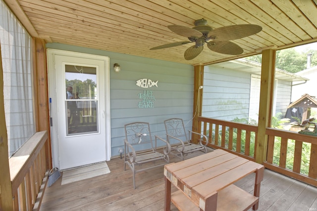 2885 E Bradford Ct, Monon, IN 47959 - deck with a ceiling fan