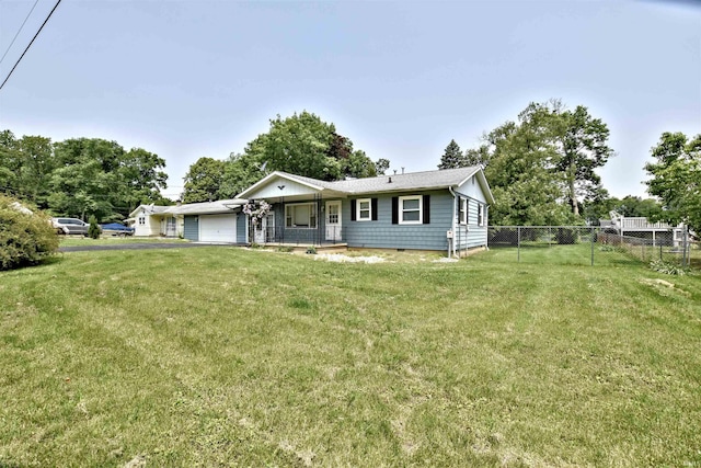 2885 E Bradford Ct, Monon, IN 47959 - ranch-style house featuring a garage, driveway, and covered porch