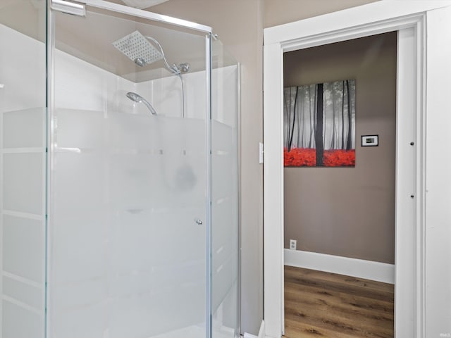 2015 E Blackford Ave, Evansville, IN 47714 - full bath with a stall shower and wood finished floors
