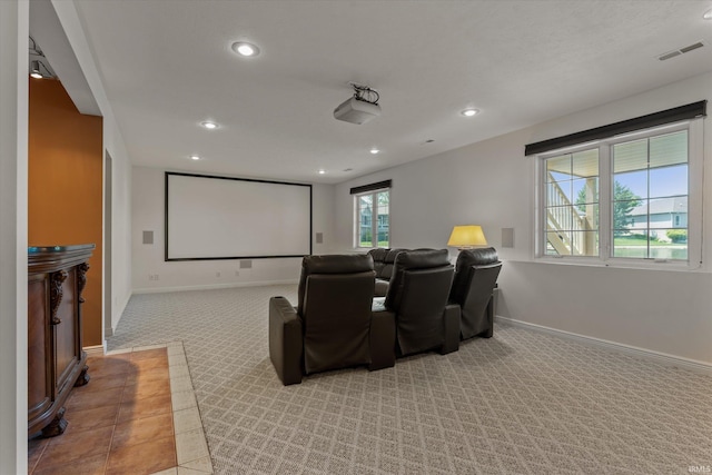 6615 Leeway Dr, South Bend, IN 46628 - home theater featuring recessed lighting and light carpet