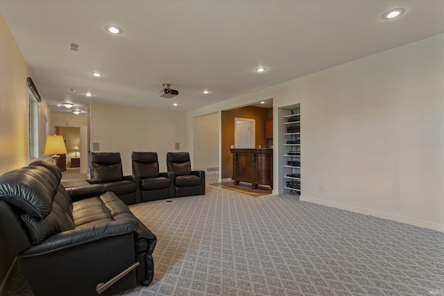6615 Leeway Dr, South Bend, IN 46628 - carpeted cinema room featuring recessed lighting