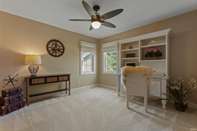 6615 Leeway Dr, South Bend, IN 46628 - office featuring light carpet and a ceiling fan