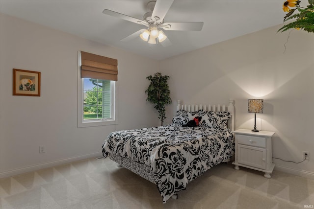6615 Leeway Dr, South Bend, IN 46628 - bedroom with light colored carpet and a ceiling fan