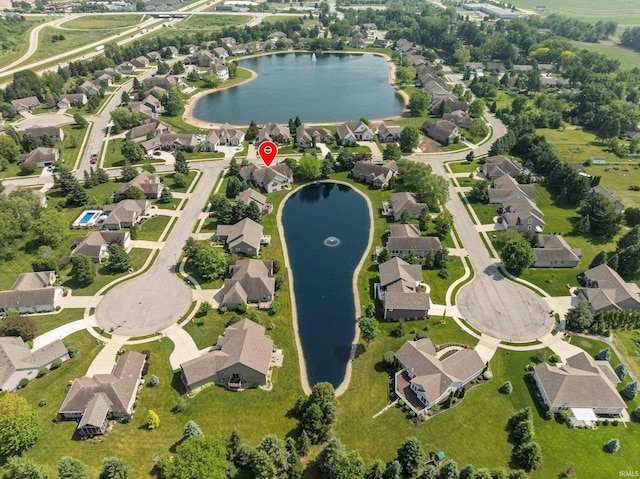 6615 Leeway Dr, South Bend, IN 46628 - aerial view of property's location featuring a large body of water and nearby suburban area