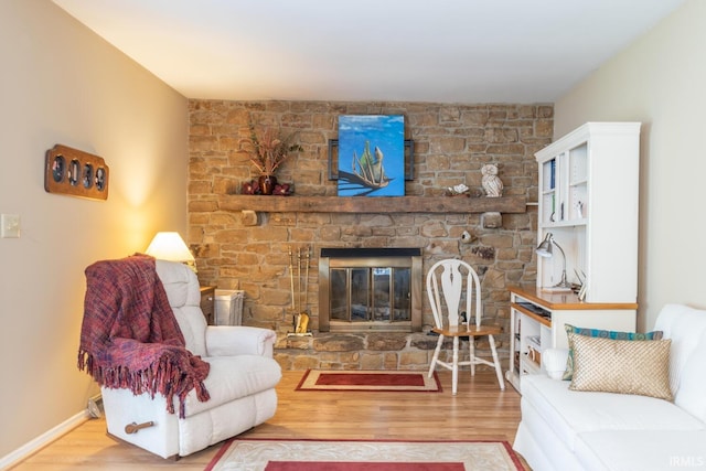 4525 W Middle Ct, Bloomington, IN 47403 - living area with wood finished floors and a fireplace