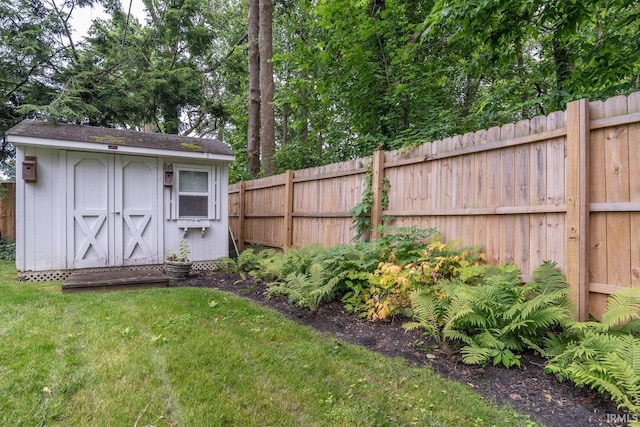 4525 W Middle Ct, Bloomington, IN 47403 - view of shed with a fenced backyard