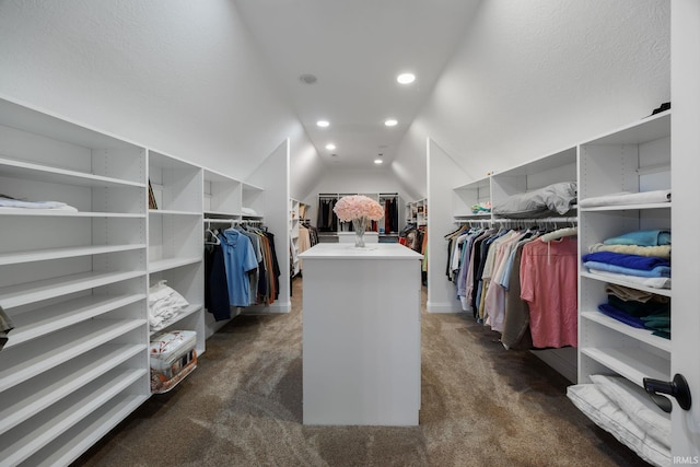 1130 Kingswood Rd, West Lafayette, IN 47906 - spacious closet with dark colored carpet and vaulted ceiling