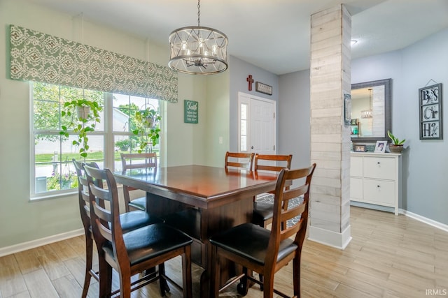 297 Indigo St, Lafayette, IN 47909 - dining space with a chandelier and light wood-type flooring