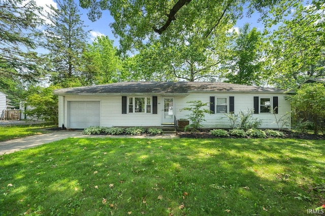 309 Highland Dr, West Lafayette, IN 47906 - ranch-style house featuring a garage, a front yard, driveway, and entry steps