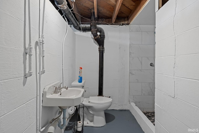 309 Highland Dr, West Lafayette, IN 47906 - full bath featuring a stall shower and finished concrete flooring