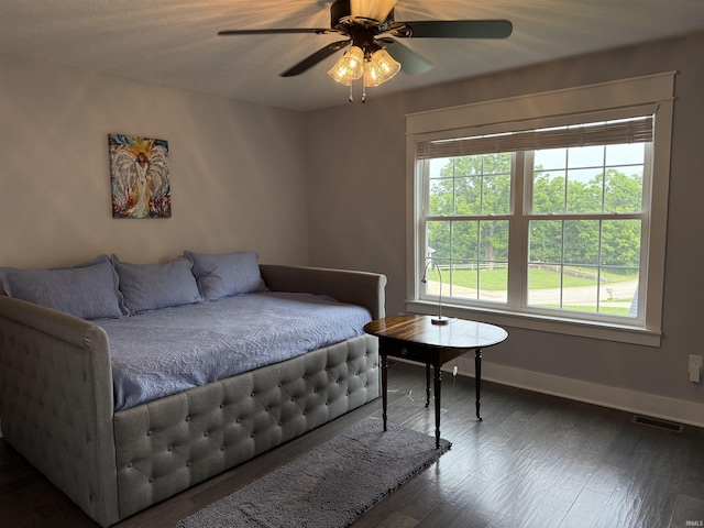 1285 E Zinnia Dr, Bloomington, IN 47401 - bedroom featuring multiple windows, wood finished floors, and a ceiling fan
