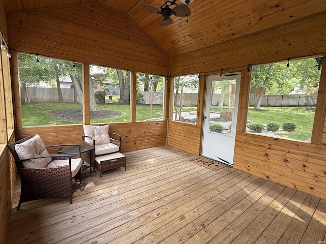 1285 E Zinnia Dr, Bloomington, IN 47401 - sunroom / solarium featuring healthy amount of natural light, vaulted ceiling, and a ceiling fan