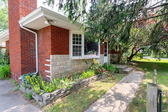 18655 Cleveland Rd, South Bend, IN 46637 - view of side of property with stone siding and brick siding
