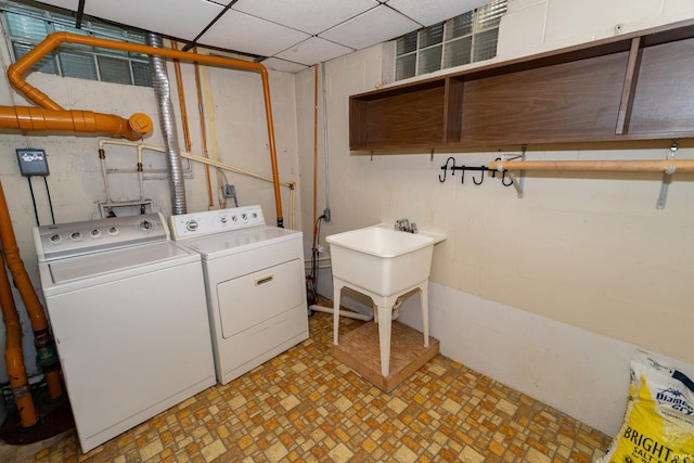 18655 Cleveland Rd, South Bend, IN 46637 - laundry area with separate washer and dryer and light floors
