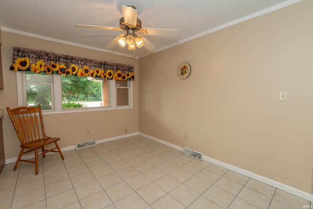 18633 Cleveland Rd, South Bend, IN 46637 - unfurnished room with crown molding and a ceiling fan