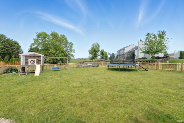 14628 Firethorne Path, Fort Wayne, IN 46814 - fenced backyard featuring a trampoline