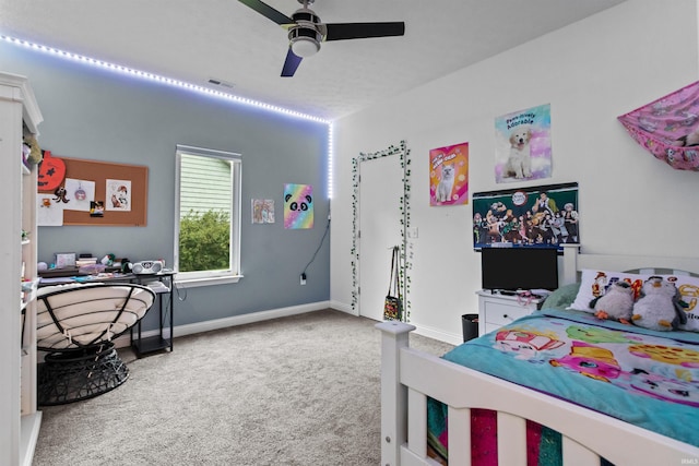 1014 Happy Hollow Rd, West Lafayette, IN 47906 - bedroom with carpet flooring and a ceiling fan