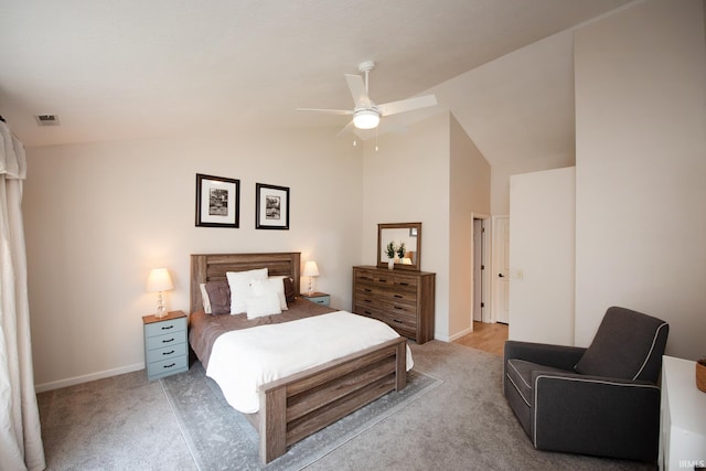 1914 Bayberry Ln, West Lafayette, IN 47906 - carpeted bedroom featuring vaulted ceiling and a ceiling fan