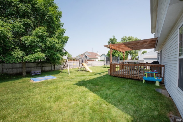 1914 Bayberry Ln, West Lafayette, IN 47906 - fenced backyard with a playground and a pergola