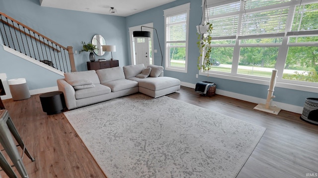 420 Catherwood Dr Unit 3, West Lafayette, IN 47906 - living area featuring stairway and wood finished floors
