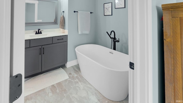 420 Catherwood Dr Unit 3, West Lafayette, IN 47906 - bathroom with vanity, a soaking tub, and marble finish flooring