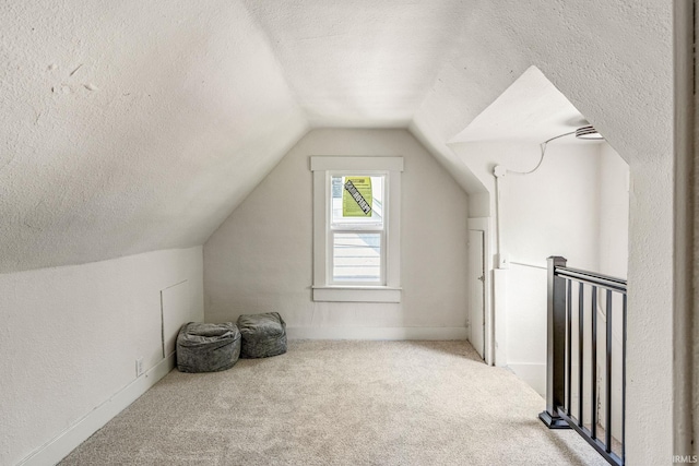 1114 W Monroe St, Kokomo, IN 46901 - bonus room with a textured ceiling, carpet flooring, and vaulted ceiling