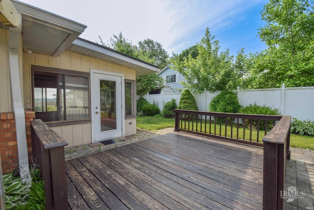 3209 E Kendall Ln, Muncie, IN 47303 - wooden terrace featuring a fenced backyard