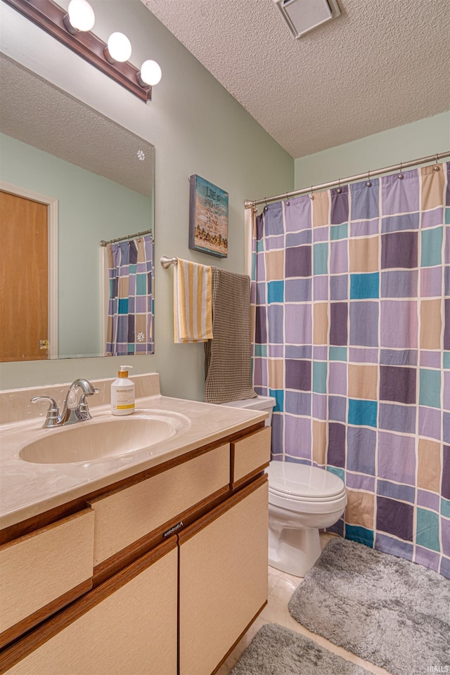 5813 Polo Run, Evansville, IN 47715 - full bathroom featuring vanity, a textured ceiling, and tile patterned flooring