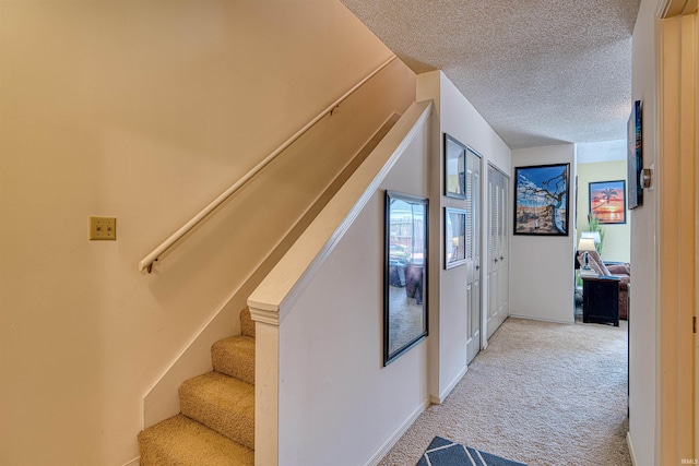 5813 Polo Run, Evansville, IN 47715 - stairway with carpet and a textured ceiling