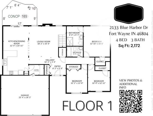 2133 Blue Harbor Dr, Fort Wayne, IN 46804 - view of home floor plan