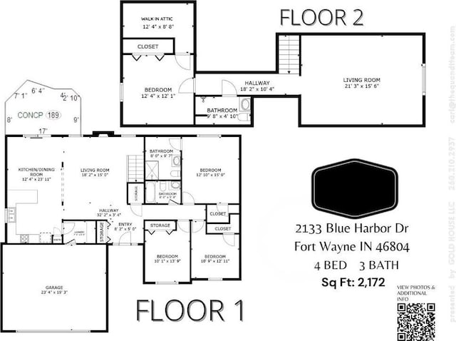 2133 Blue Harbor Dr, Fort Wayne, IN 46804 - view of floor plan / room layout
