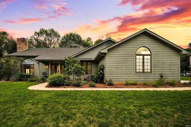 52633 Willow Bend Dr, Granger, IN 46530 - ranch-style house with a front yard and a chimney