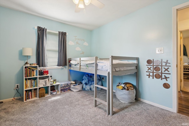 439E 17th St, Mishawaka, IN 46544 - bedroom with carpet floors and a ceiling fan