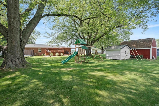 3076 N 450 Rd E, Logansport, IN 46947 - view of green lawn with a shed and a playground