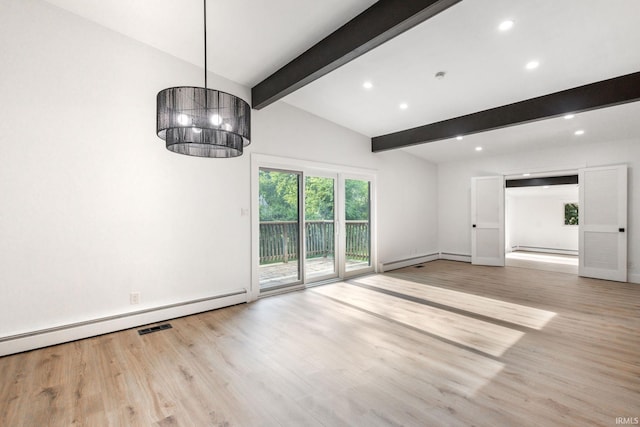5228 N Lee Ct, South Bend, IN 46614 - spare room featuring recessed lighting, wood finished floors, a baseboard heating unit, and baseboard heating