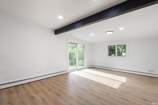 5228 N Lee Ct, South Bend, IN 46614 - empty room with plenty of natural light, baseboard heating, wood finished floors, and recessed lighting