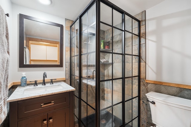 1791 Chapman Lake Dr, Warsaw, IN 46582 - bathroom with a shower stall and vanity
