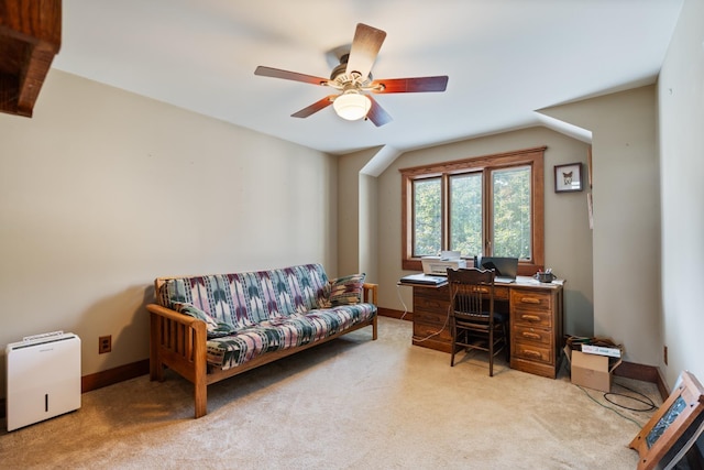 1791 Chapman Lake Dr, Warsaw, IN 46582 - office with light carpet and a ceiling fan
