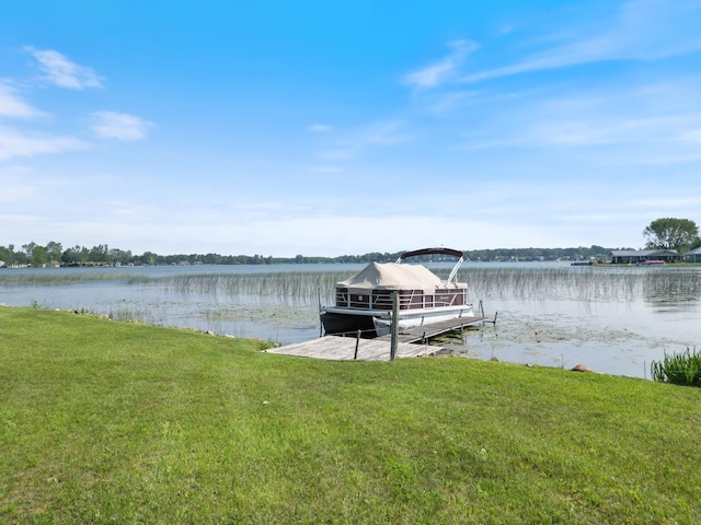 1791 Chapman Lake Dr, Warsaw, IN 46582 - dock area with a water view, a yard, and boat lift