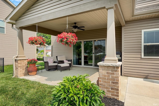 1869 Paloma Ct, Lafayette, IN 47909 - view of patio with a ceiling fan