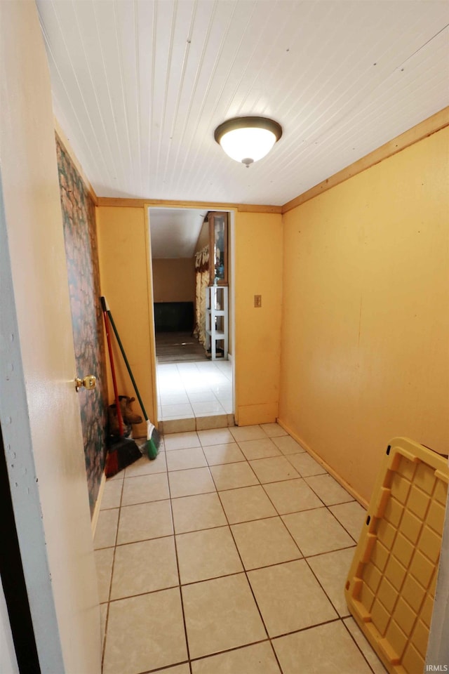 2907 Prairie Ln, Lafayette, IN 47904 - corridor with light tile patterned floors and wood ceiling