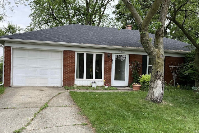 615 Springbrook Rd, Fort Wayne, IN 46825 - single story home featuring brick siding, a shingled roof, driveway, and a chimney