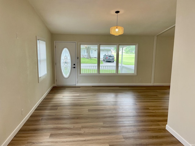 210 Gladstone Dr, Wabash, IN 46992 - entryway with baseboards and wood finished floors