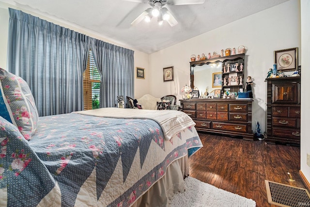 205 Par Blvd, Bristol, IN 46507 - bedroom featuring dark wood finished floors, lofted ceiling, and ceiling fan