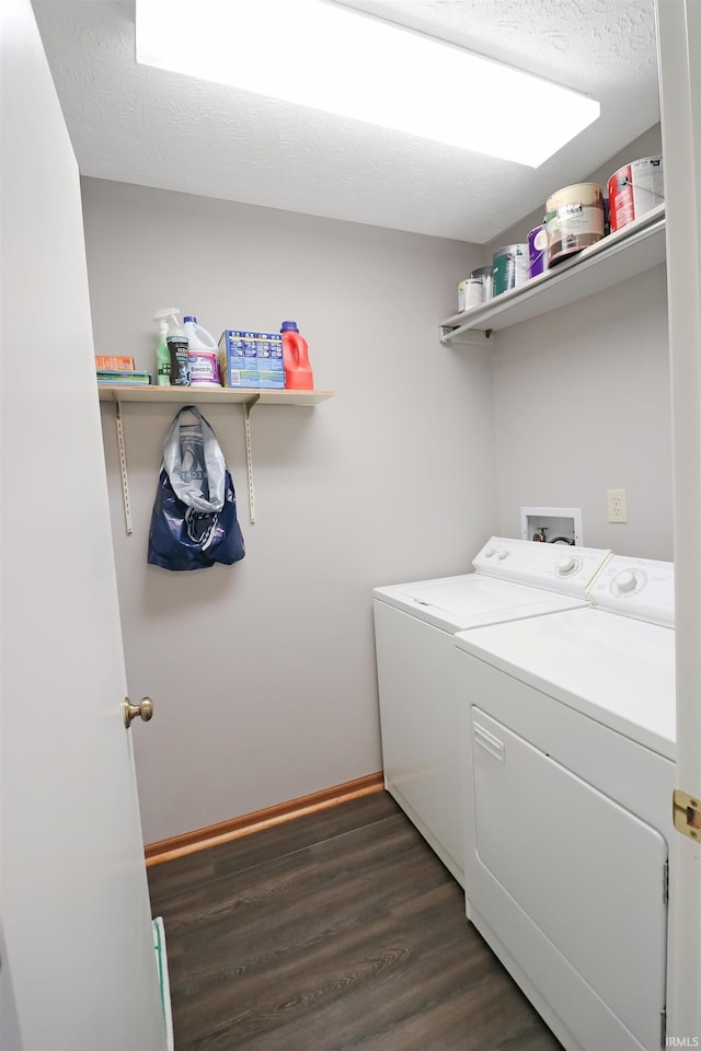 3847 Lodi Ln, Lafayette, IN 47905 - laundry room with washing machine and clothes dryer and dark wood-style floors